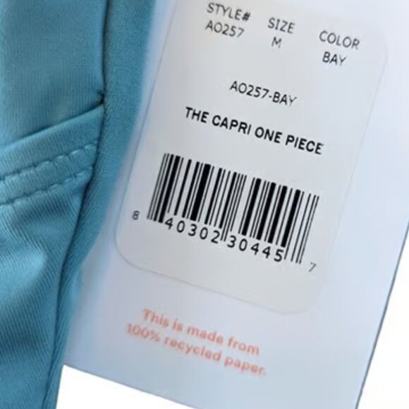 Andie Swim The Capri One Piece Bay Blue Eco Nylon Size Medium - Picture 6 of 7